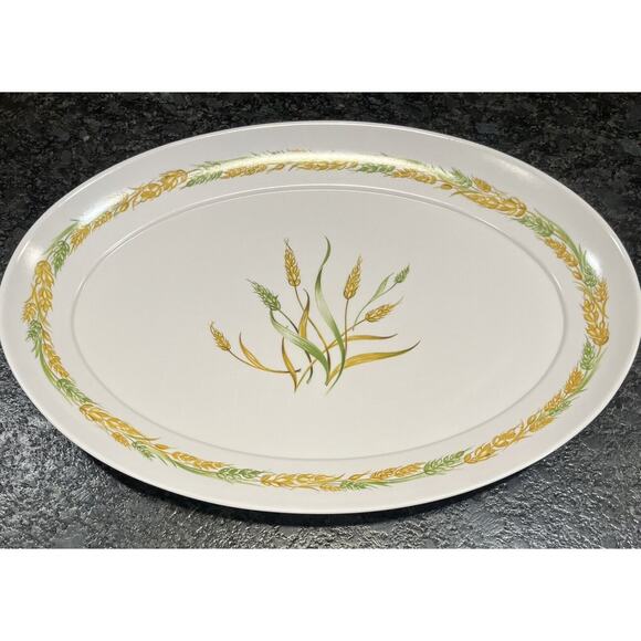 Vtg Brookpark 1521 Melamine Wheat Autumn Fall Thanksgiving Turkey Platter 21x15 - Picture 2 of 3
